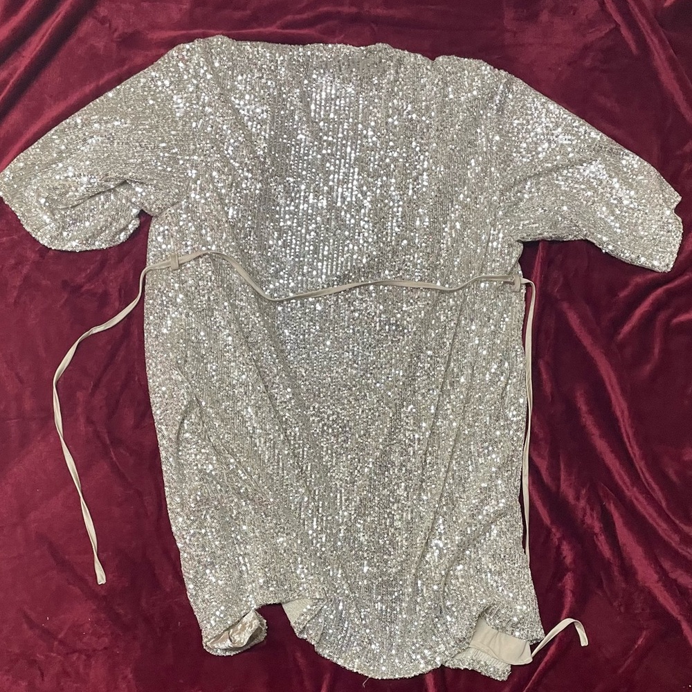 Sz Md Champagne Sequin 2 Piece Top Set (Worn Once) ✨ - Picture 4 of 16